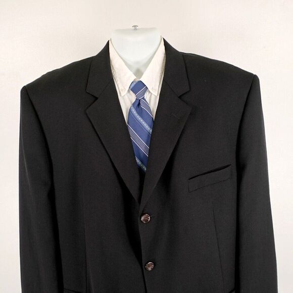 Joseph & Feiss International Thick Textured‎ Wool Black 44R Sport Coat 3 Button